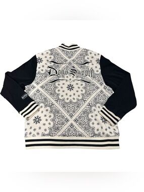 Dogg Supply by Snoop Dogg  Men's Size XL Black Ivory Paisley Varsity Jacket